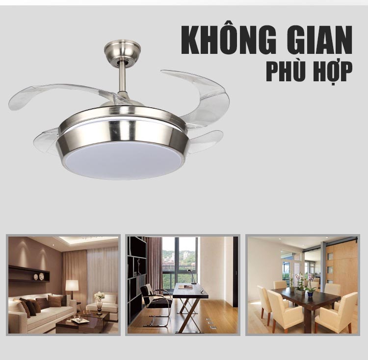 Quạt trần đèn LED hiện đại JC8258-13